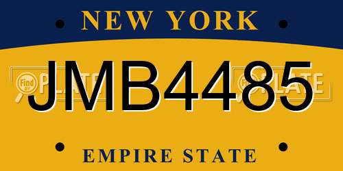 JMB4485 New York License Plate