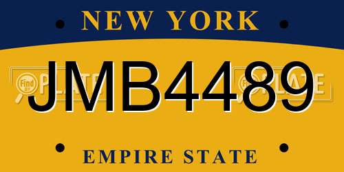 JMB4489 New York License Plate