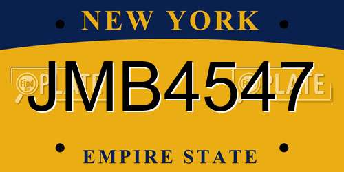 JMB4547 New York License Plate