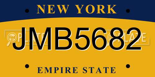 JMB5682 New York License Plate