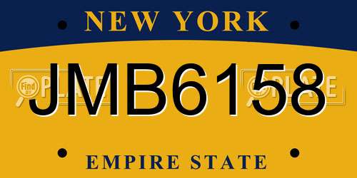 JMB6158 New York License Plate