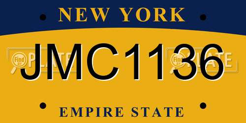 JMC1136 New York License Plate