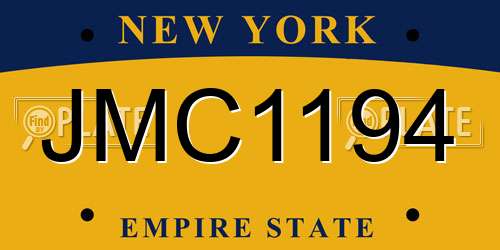 JMC1194 New York License Plate