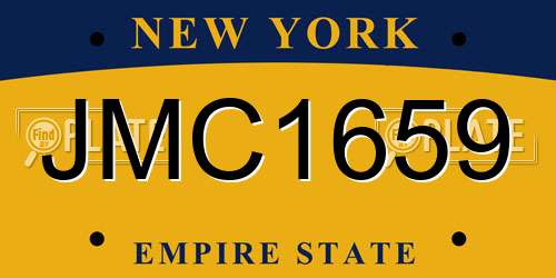 JMC1659 New York License Plate