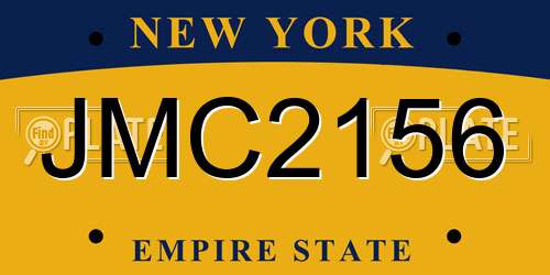 JMC2156 New York License Plate