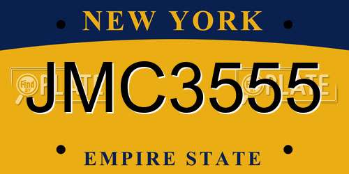 JMC3555 New York License Plate