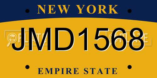 JMD1568 New York License Plate