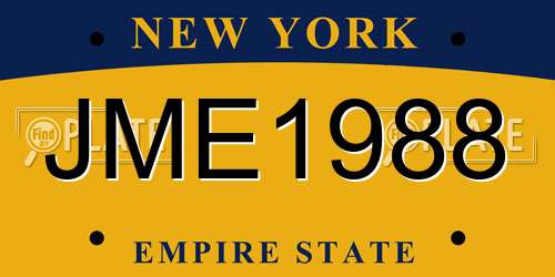 JME1988 New York License Plate