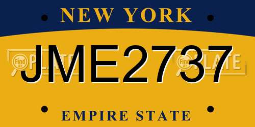 JME2737 New York License Plate