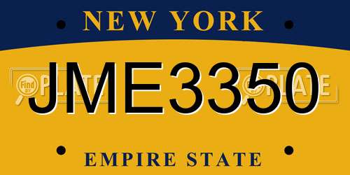 JME3350 New York License Plate