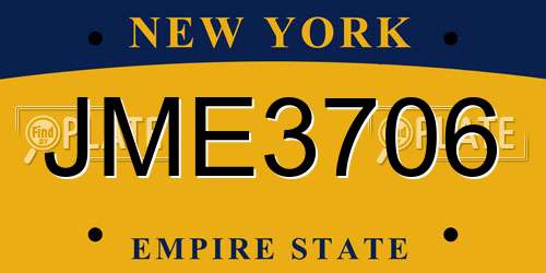 JME3706 New York License Plate