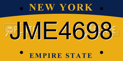 JME4698 New York License Plate