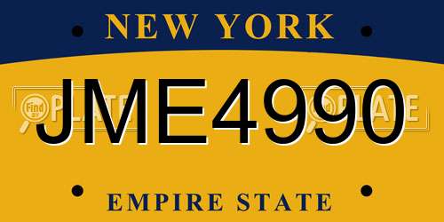 JME4990 New York License Plate