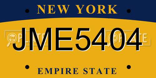JME5404 New York License Plate