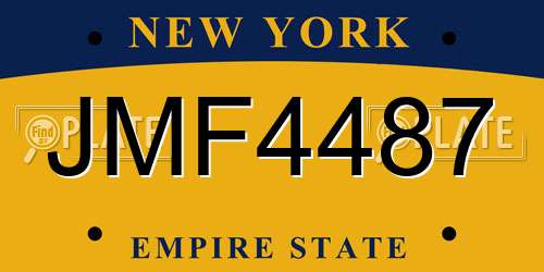 JMF4487 New York License Plate
