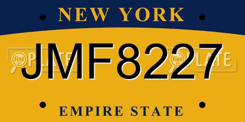 JMF8227 New York License Plate