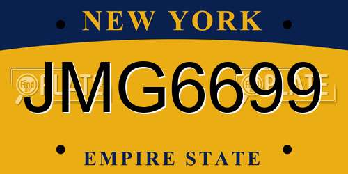 JMG6699 New York License Plate
