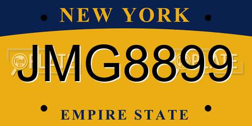 JMG8899 New York License Plate