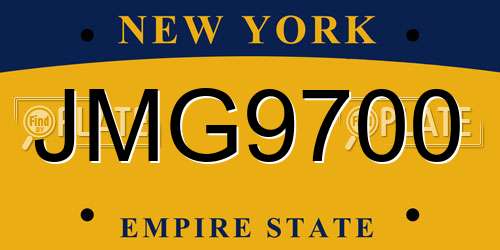 JMG9700 New York License Plate