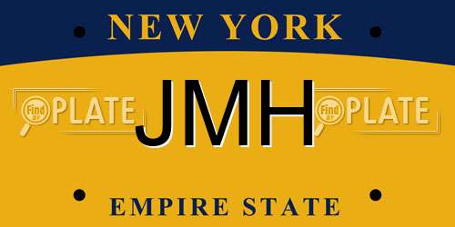 JMH New York License Plate