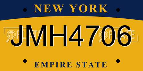 JMH4706 New York License Plate