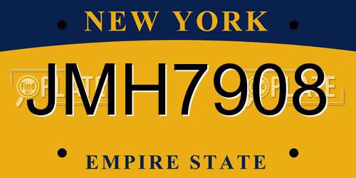 JMH7908 New York License Plate