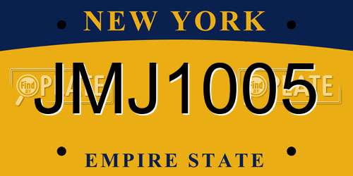 JMJ1005 New York License Plate