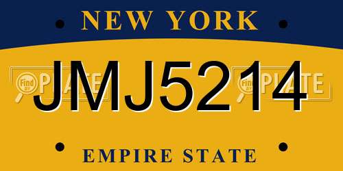 JMJ5214 New York License Plate