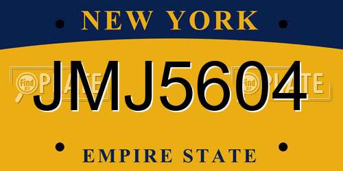 JMJ5604 New York License Plate