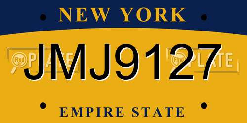 JMJ9127 New York License Plate