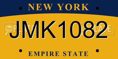 JMK1082 New York License Plate