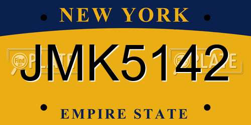 JMK5142 New York License Plate