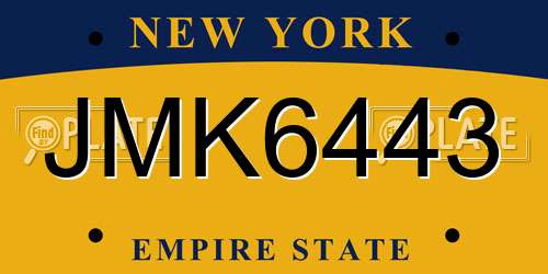 JMK6443 New York License Plate