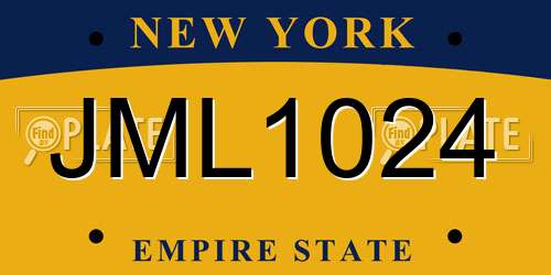 JML1024 New York License Plate