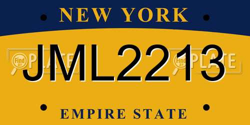 JML2213 New York License Plate