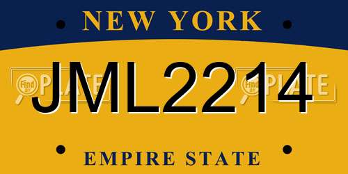 JML2214 New York License Plate