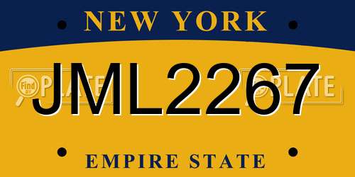JML2267 New York License Plate