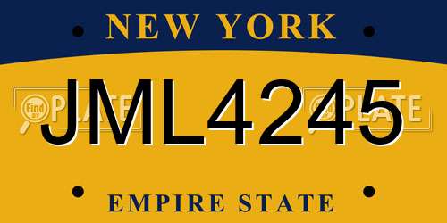 JML4245 New York License Plate
