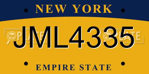 JML4335 New York License Plate