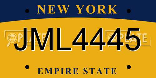 JML4445 New York License Plate