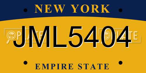 JML5404 New York License Plate