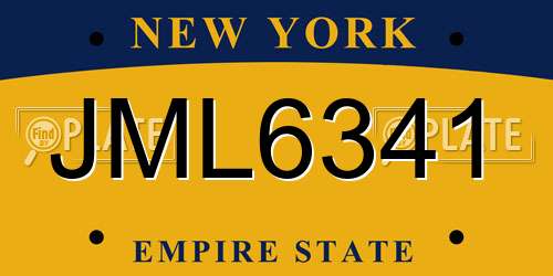 JML6341 New York License Plate