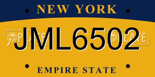 JML6502 New York License Plate
