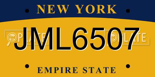 JML6507 New York License Plate