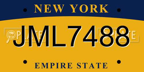 JML7488 New York License Plate