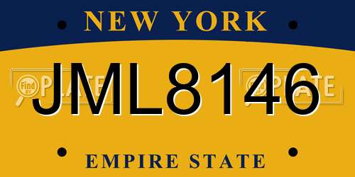 JML8146 New York License Plate