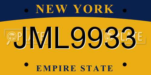 JML9933 New York License Plate