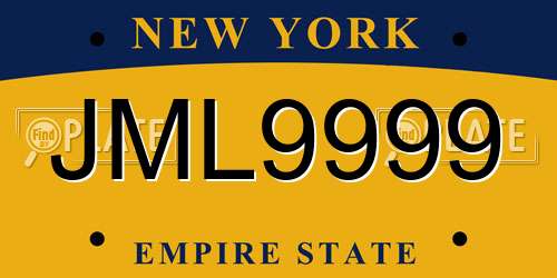 JML9999 New York License Plate