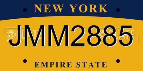 JMM2885 New York License Plate