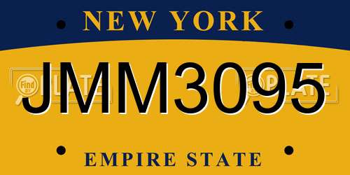 JMM3095 New York License Plate